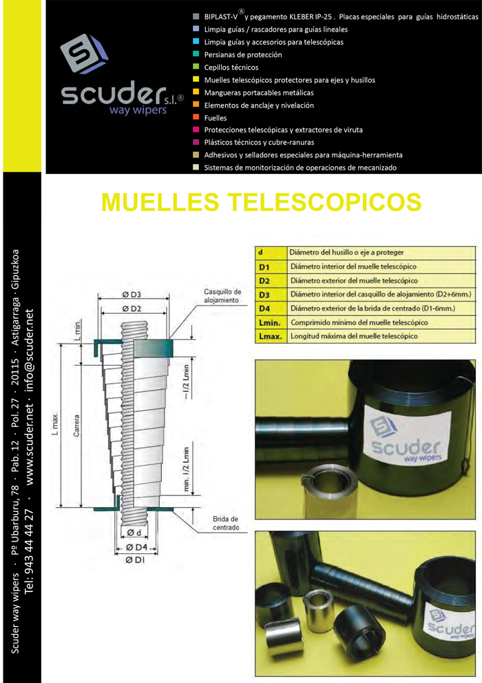 Catálogo muelles telescopicós
